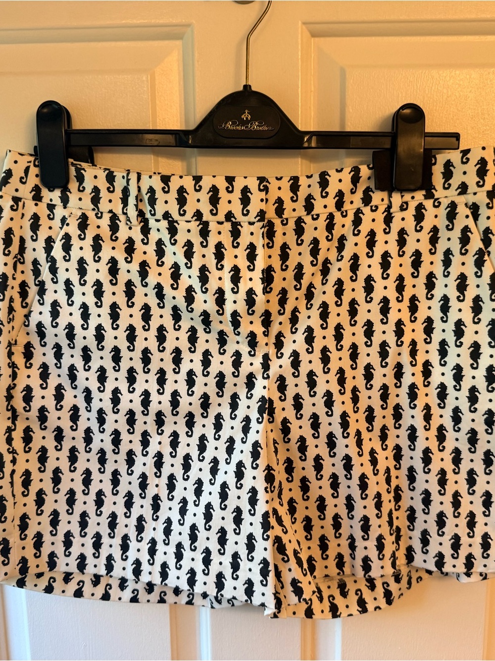 Brooks Brothers Red Fleece Seahorse Polka Dot Chino Shorts - White and Black